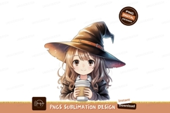 Anime witch girl holding coffee cup image Product Image 1