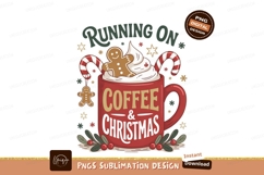 Red coffee mug with gingerbread and candy canes christmas Product Image 1