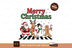 Merry Christmas characters crossing street SUBLIMATION Product Image 1