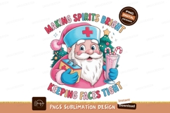 Santa nurse holding medical kit and drink christmas Product Image 1