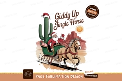 Santa Sleigh Horse Desert cactus Product Image 1