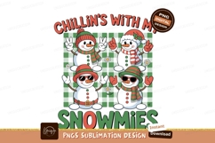 Snowmen wearing hats scarves and sunglasses winter Product Image 1