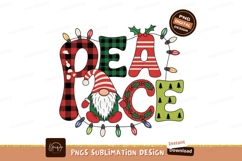 Festive gnome and holiday lights spell peace christmas Product Image 1