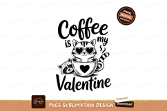 Coffee Cat And Raccoon Valentine Graphic Product Image 1