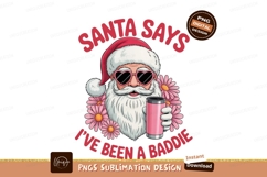 Santa heart sunglasses pink flowers S U B L I M A T I O N P Product Image 1