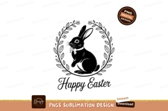 Easter Bunny In Floral Wreath Graphic Product Image 1