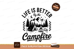 Campfire Life Mountain Scene Vector Sublimation Png Product Image 1
