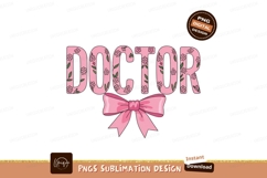 Pink Floral Doctor With Bow Sublimation Png Product Image 1