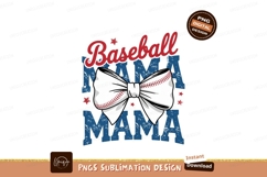 Baseball Mama Bow Sublimation Design Png Product Image 1