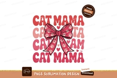 Cat Mama Pink Retro Sublimation Png Product Image 1