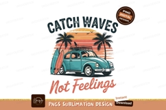 Retro Beach Car With Surfboards Illustration Product Image 1