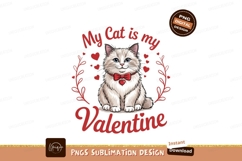 Valentine Cat With Bow Tie Illustration Product Image 1