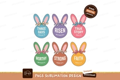 Christian Easter Bunny Ears Sublimation Png Product Image 1