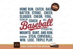 Baseball Terms Graphic Design For Sublimation Png Product Image 1