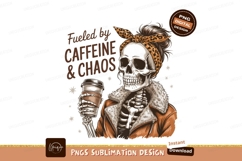 Skeletal Woman With Coffee Sublimation Png Product Image 1