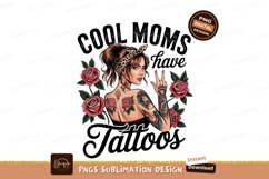 Tattooed Woman Cool Moms Sublimation Png Product Image 1