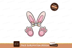 Cute Pink Bunny Ears And Paws Product Image 1