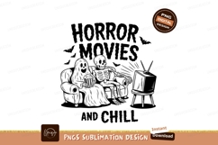 Ghost And Skeleton Watching Horror Movies Product Image 1