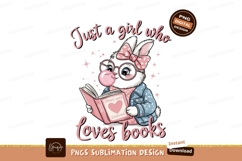 Cute Bunny Girl Reads A Book Product Image 1