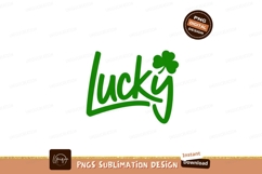 Lucky Typography Design St Patricks Day Shamrock Product Image 1