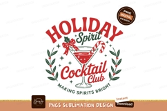Holiday Spirit Cocktail Club Sublimation Png Product Image 1