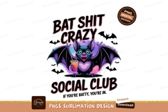 Bat Crazy Social Club Funny Design Product Image 1