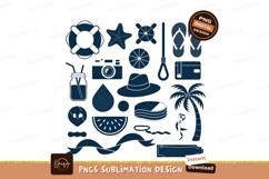 Summer Vacation Icons Navy Color Sublimation Product Image 1