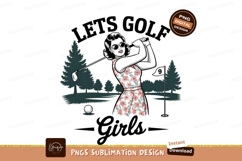 Retro Golf Girl Sublimation Png Design Product Image 1