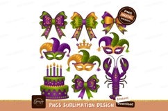 Mardi Gras Colorful Objects Sublimation Png Product Image 1