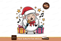 Singing Christmas Sheep With Gifts Illustration Product Image 1