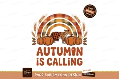 Leopard plaid blanket pumpkins wheat image Product Image 1