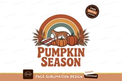 Leopard pumpkins wheat stalks rainbow autumn Product Image 1