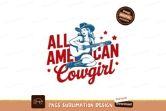 American cowgirl playing guitar music country Product Image 1