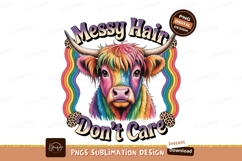 Colorful cow with rainbow hair and leopard print accents Product Image 1