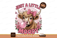 Cute cow blowing bubblegum pink butterflies Product Image 1