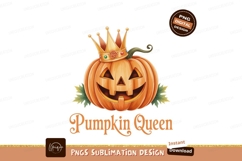 Smiling pumpkin wearing crown Halloween autumn Product Image 1