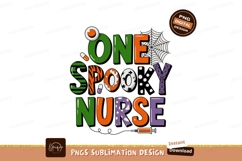 Spooky nurse Halloween sublimation orange purple Product Image 1