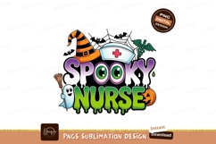 Spooky nurse Halloween graphic ghost witch Product Image 1