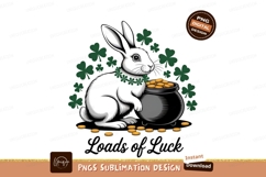 Lucky Rabbit Pot Of Gold Illustration Product Image 1