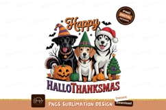 Happy dogs wearing festive hats halloween christmas Product Image 1