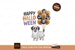 Dog ghost costume happy halloween balloons image Product Image 1