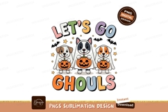 Cute dogs in costumes holding pumpkins halloween ghosts Product Image 1