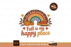 Autumn rainbow pumpkins wheat hearts image Product Image 1