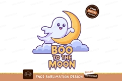 Ghost Moon Clouds Boo halloween Product Image 1