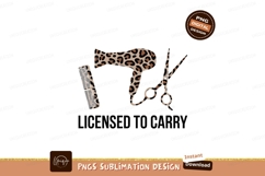 Leopard print hair dryer comb scissors image Product Image 1