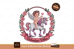 Cupid Riding Unicorn Valentines Day Artwork Product Image 1