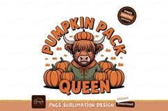 Highland cow pumpkin queen autumn Product Image 1