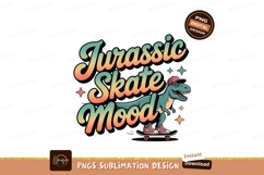 Dinosaur skateboarding retro style vintage Product Image 1