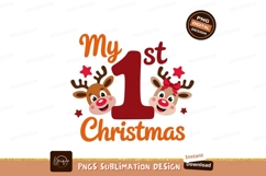 Reindeer first Christmas celebration baby holiday Product Image 1