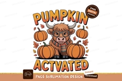 Highland cow autumn pumpkins scarf image Product Image 1